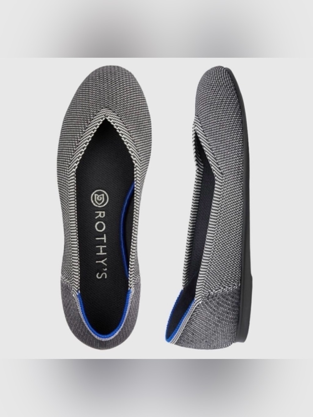 Rothy’s Round Grey Birdseye Flats